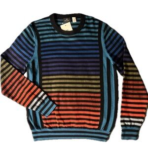 New w/ Tags Paul Smith Light Weight Multi Color Stripe Sweater MSRP $250 Size S